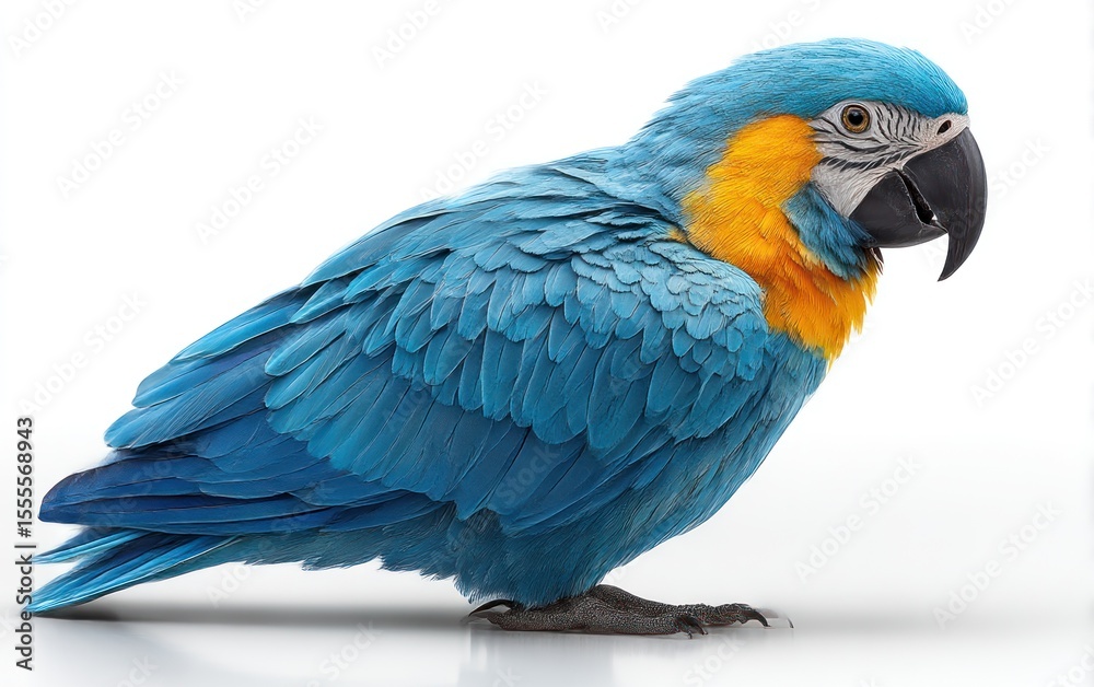 Fototapeta premium Blue and yellow parrot profile
