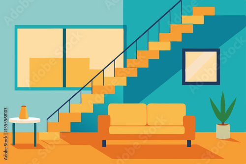 Red carpeted interior staircase steps ascending to success