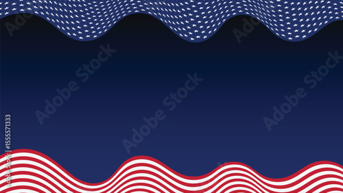 Patriotic USA Flag Background Vector – 4th of July Independence Day Celebration Design, Perfect for banners, posters, party flyers, patriotic greetings, and freedom-themed visuals.