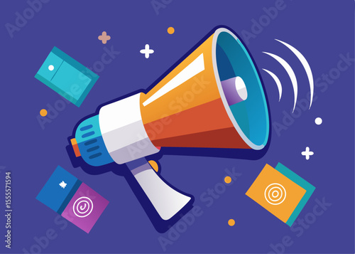 Latest news megaphone vector