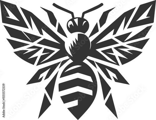 A bee insect black vector illustration silhouette drawing