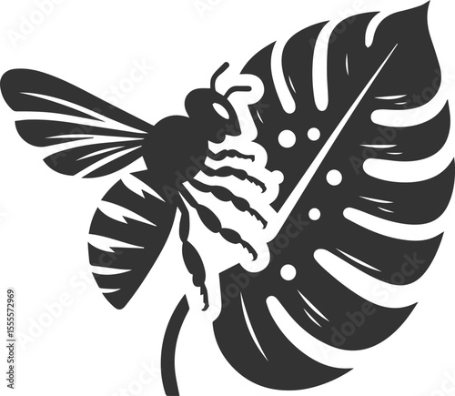 A bee insect black vector illustration silhouette drawing