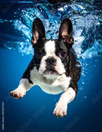 Energetic Dogs Swimming Underwater - Collection of Playful Pet Breeds in Action