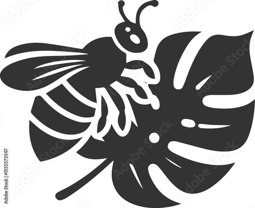 A bee insect black vector illustration silhouette drawing