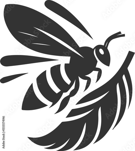 A bee insect black vector illustration silhouette drawing