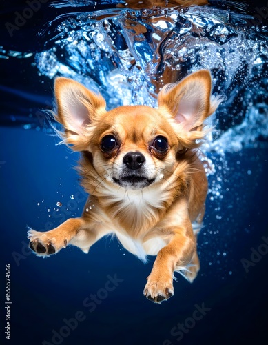 Energetic Dogs Swimming Underwater - Collection of Playful Pet Breeds in Action