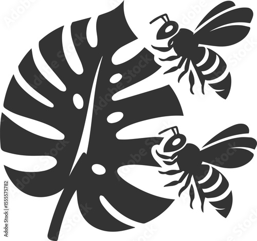 A bee insect black vector illustration silhouette drawing