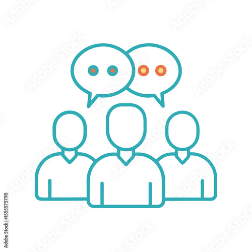Collaborative Communication An Illustrated Meeting of the Minds for Teamwork and Innovation with Speech Bubbles Icon