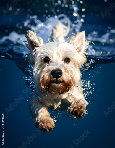 Energetic Dogs Swimming Underwater - Collection of Playful Pet Breeds in Action