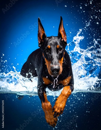 Energetic Dogs Swimming Underwater - Collection of Playful Pet Breeds in Action