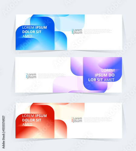 Geometric banner design with Vector presentation template.