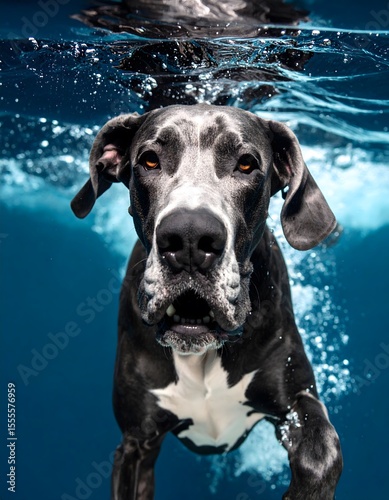 Energetic Dogs Swimming Underwater - Collection of Playful Pet Breeds in Action