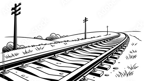 Railway vector, railroad isolated