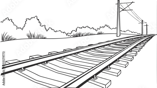 Railway vector, railroad isolated