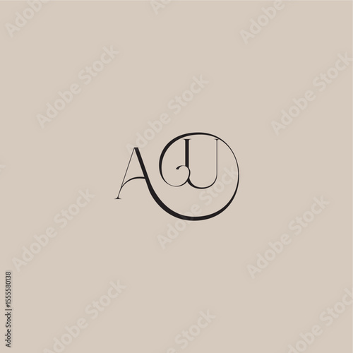 monogram wedding logo elegant and luxury style AU dinamyc curvy initial concept letter