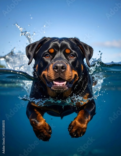 Energetic Dogs Swimming Underwater - Collection of Playful Pet Breeds in Action
