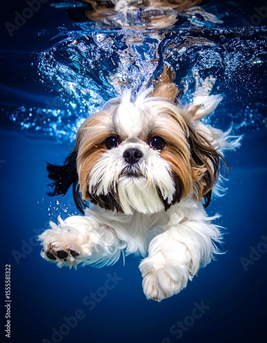 Energetic Dogs Swimming Underwater - Collection of Playful Pet Breeds in Action