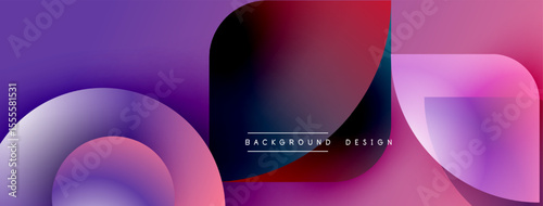 Abstract fluid shapes, vibrant purple, red hues. Modern design, smooth gradients create dynamic composition. Background texture visible.