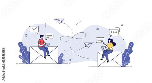 Team Members Collaborating Remotely Through Digital Communication and Technology Platforms