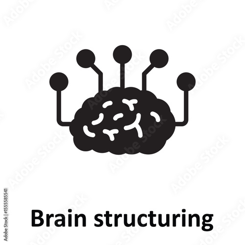 Brain structuring Vector Icon which can easily modify or edit