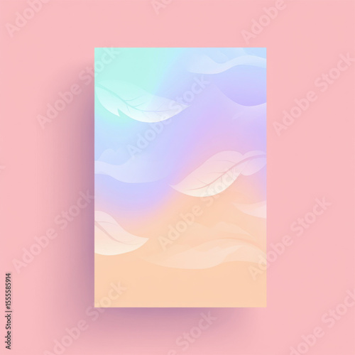Pastel Leaf Background with Gradient Design, and Abstract Texture.