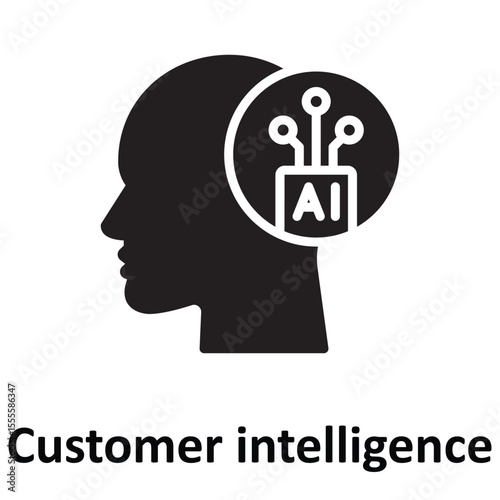 Customer intelligence Vector Icon which can easily modify or edit