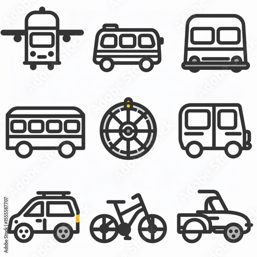 transportation icons set