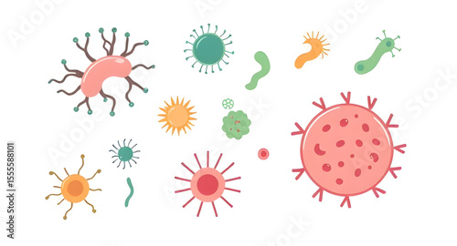 Bacteria, Bacteria vector, Microorganism illustration, Germ icon, Microbe drawing, Pathogen vector, Virus and bacteria, Bacterial cell, Science microbe, Bacteria cartoon, Medical bacteria, Bacteria cl