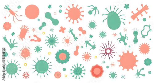 Bacteria, Bacteria vector, Microorganism illustration, Germ icon, Microbe drawing, Pathogen vector, Virus and bacteria, Bacterial cell, Science microbe, Bacteria cartoon, Medical bacteria, Bacteria cl