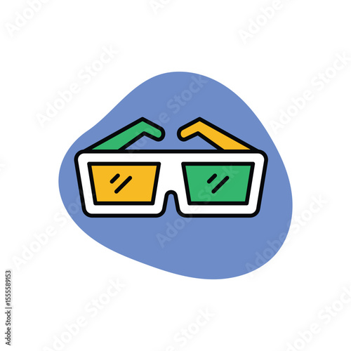 3D Glasses Icon vector stock illustration