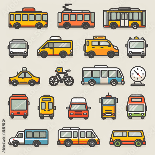 set of transport icons