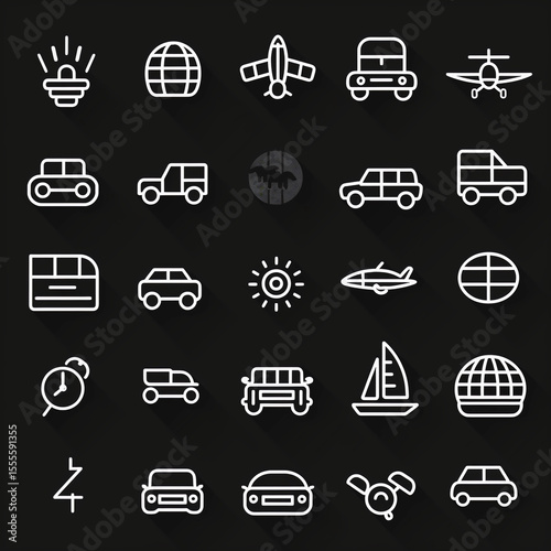 travel icons set