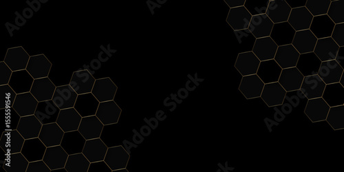 Abstract technology background with hexagons. modern geometric hexagon shape Poster, wallpaper, Landing page. geometric hexagonal, triangle, shape. Vector illustration. can be used in cover design.