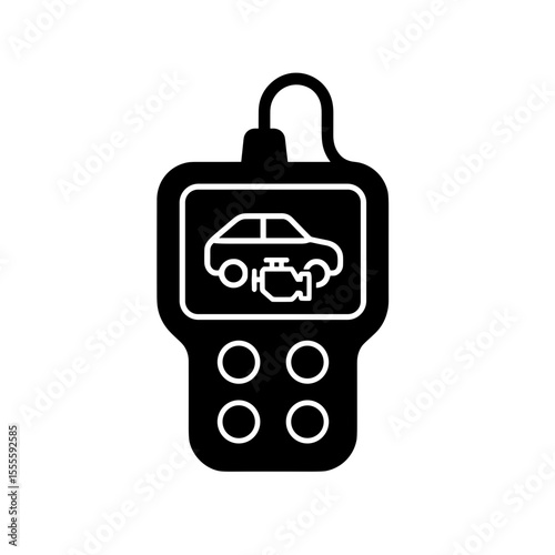 OBD scanner icon for car diagnostics device – solid