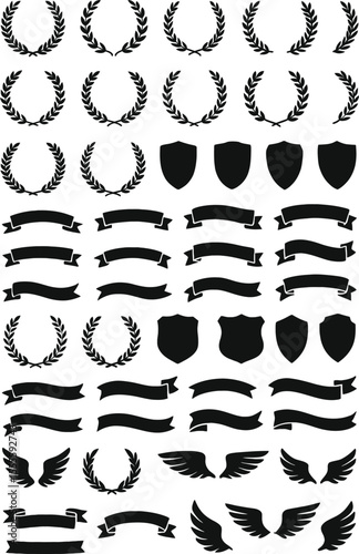 Ornate decorative elements set in vintage calligraphic vector style