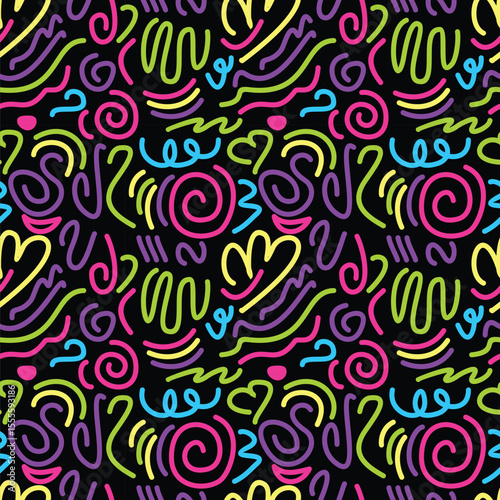 Memphis geometric seamless pattern
