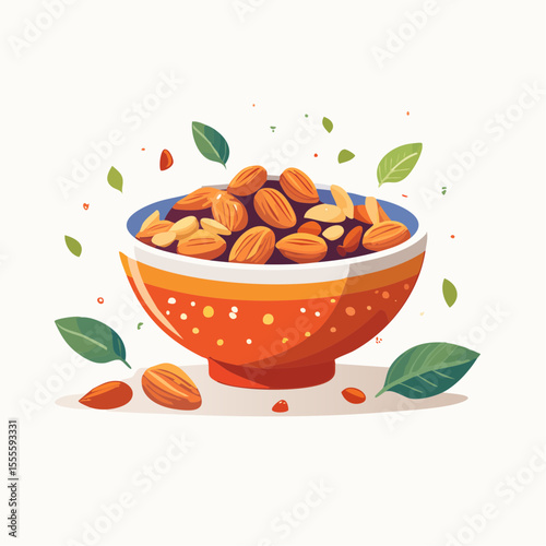 Delicious Almonds in a Colorful Bowl A Healthy Snack
