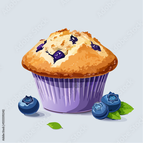 Delicious Blueberry Muffin A Tempting Baked Treat