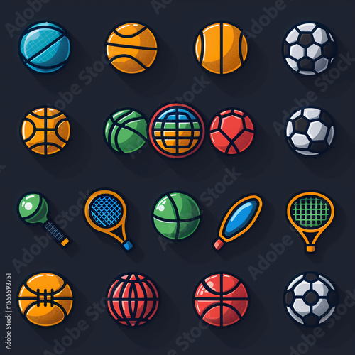 set of basketball icons