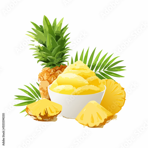 Delicious Pineapple Puree Tropical Fruit Dessert Recipe