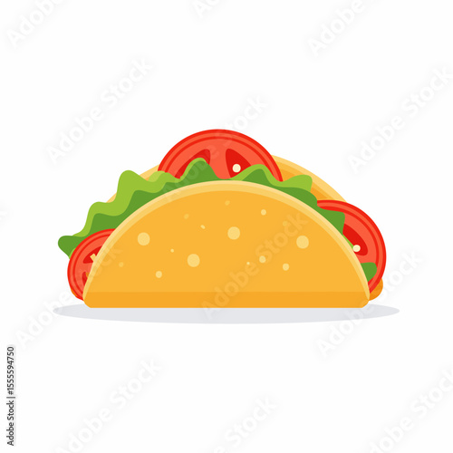 Delicious Taco Illustration  Simple Vector Graphic of Mexican Food