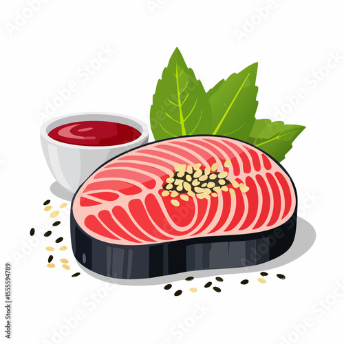 Delicious Sesame Crusted Tuna Steak with Dipping Sauce