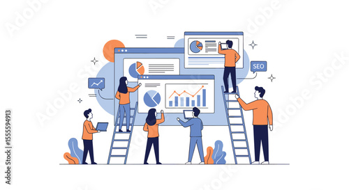 Team of professionals analyzing data and working on business growth strategies with charts and graphs for better performance insights