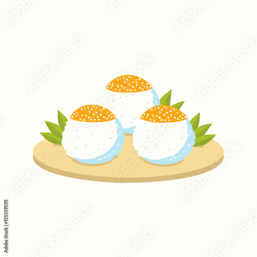 Delicious Onigiri Japanese Rice Balls with Sesame Seeds