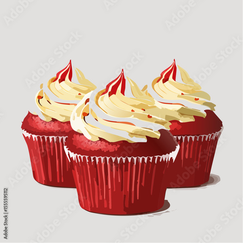 Delicious Red Velvet Cupcakes with Creamy Swirl Frosting