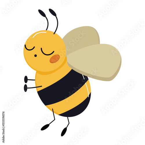 Adorable Cartoon Bee Illustration Cute Honey Bee Design
