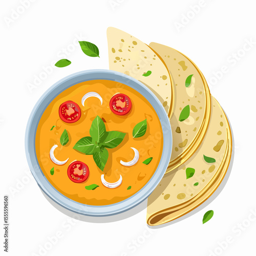 Delicious Creamy Tomato Curry with Flatbreads A Vibrant Indian-Inspired Dish