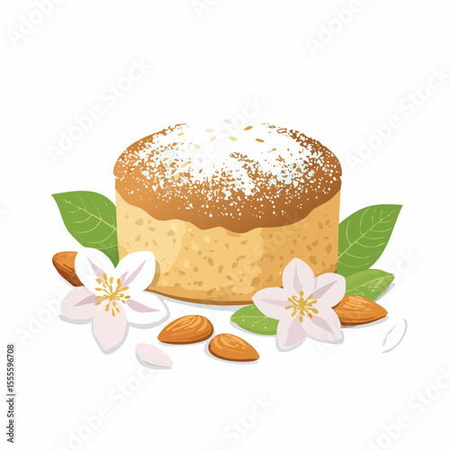 Delicious Almond Cake A Sweet Treat with Delicate Almond Blossoms