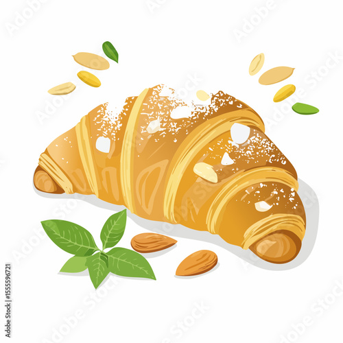 Delicious Almond Croissant Pastry Flaky Layers & Sweet Almond Crunch