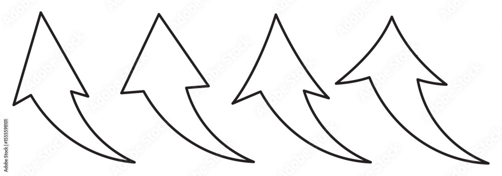 Obraz premium curved arrow sign. curved arrow icon. Curved arrow vector illustration isolated on white background.